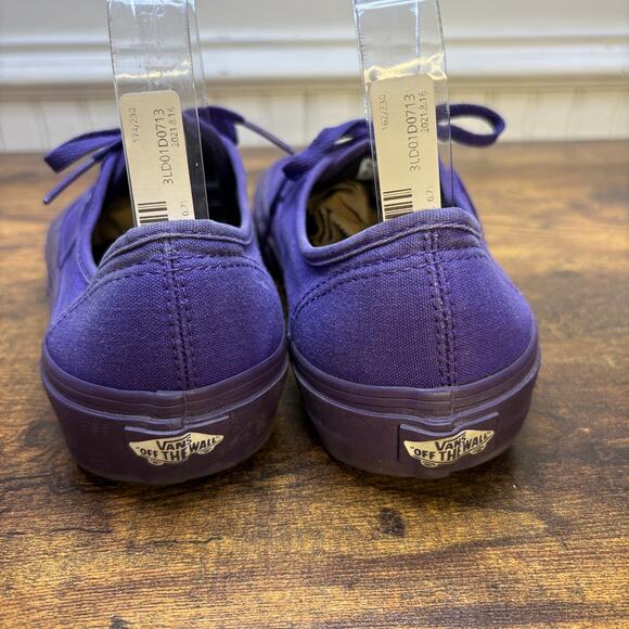 Vans Authentic Sneakers Mens 7.5 Womens 9 Monochrome Purple Shoes Low Top Skater - Picture 4 of 9